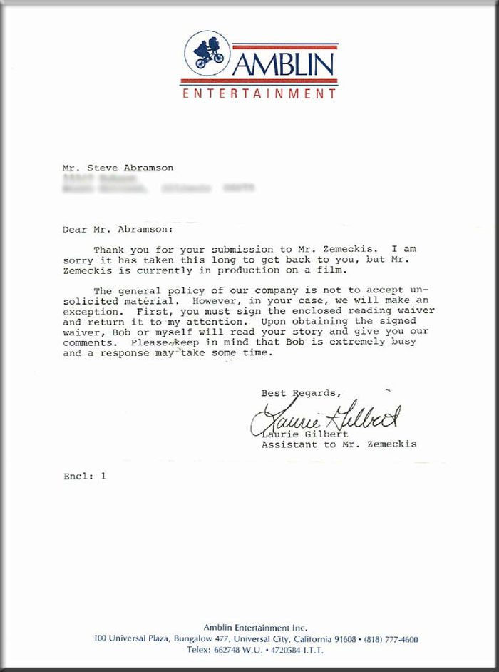 Amblin Letter
